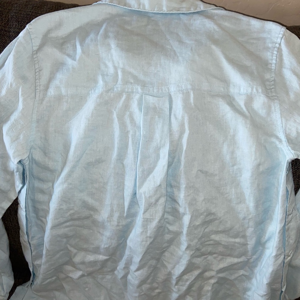 Long Sleeve Collared Side Woven Popover Maternity Shirt - Isabel Maternity, XS - Picture 5 of 9